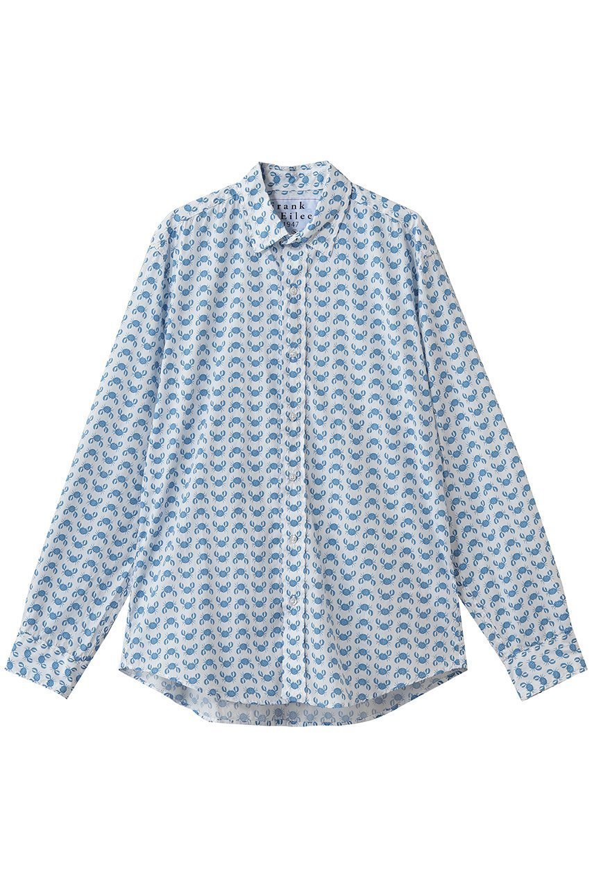 【フランク&アイリーン/Frank&Eileen / MEN】の【MEN】 FINBAR イタリアンリネン ブルークラブプリント シャツ インテリア・キッズ・メンズ・レディースファッション・服の通販 founy(ファウニー) 　ファッション　Fashion　メンズファッション　Fashion for Men　カーディガン　Cardigan, Knitwear　ジャケット　Jacket, Outerwear　スリーブ　Sleeve, Long Sleeve / Short Sleeve　プリント　Print, Printed Pattern　リネン　Linen, Linen Fabric　ロング　Long, Long-Length　新作・新入荷　New Arrivals / New In　ライトブルー|ID: prp329100004992344 ipo3291000000037387816