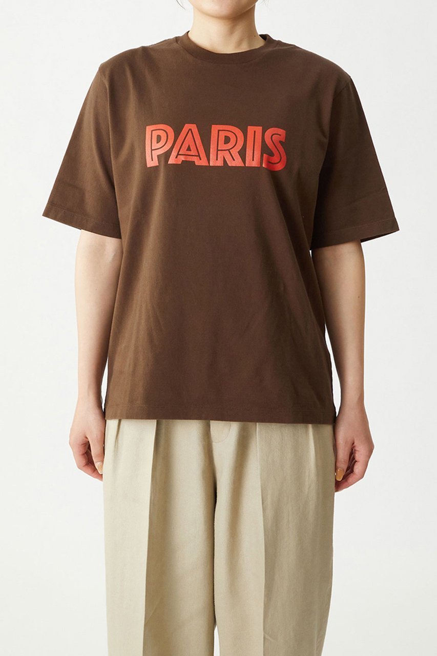 【プルミエ アロンディスモン/1er Arrondissement】のプリントTシャツ”PARIS” インテリア・キッズ・メンズ・レディースファッション・服の通販 founy(ファウニー) ファッション Fashion レディースファッション Fashion for Women トップス・カットソー Cut & Sew Tops シャツ・ブラウス・オフィスカジュアル Elegant Blouses & Button-Ups ロングTシャツ・Tシャツ Longline T-Shirts & Tees カットソー・ベーシックTシャツ Cut-and-Sewn Tops / Stretch Tees & Basics おすすめ Recommended / Our Picks インナー Innerwear ショート Short, Short Length ジャケット Jacket, Outerwear スリーブ Sleeve, Long Sleeve / Short Sleeve プリント Print, Printed Pattern モダン Modern, Contemporary ブラウン|ID: prp329100004992962 ipo3291000000037394676