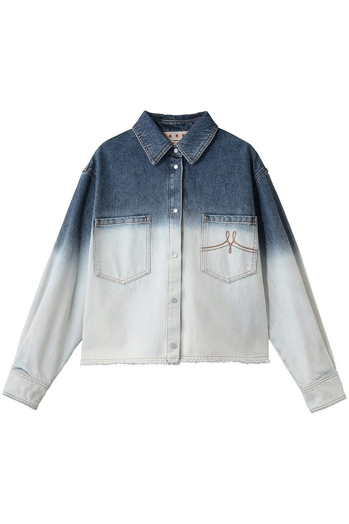 【マルニ/MARNI】のグラデーションデニムシャツ インテリア・キッズ・メンズ・レディースファッション・服の通販 founy(ファウニー) https://founy.com/ ファッション Fashion レディースファッション Fashion for Women トップス・カットソー Cut & Sew Tops シャツ・ブラウス・オフィスカジュアル Elegant Blouses & Button-Ups おすすめ Recommended / Our Picks グラデーション Gradient, Ombre スリーブ Sleeve, Long Sleeve / Short Sleeve センター Center, Center Line ダメージ Distressed, Destroyed デニム Denim, Jeans Material バランス Balance, Style Balance ロング Long, Long-Length ワイド Wide, Wide Fit エレガント 上品 Elegant 新作・新入荷 New Arrivals / New In |ID: prp329100004992969 ipo3291000000037394716