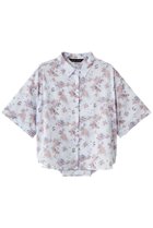 【ミズイロ インド/mizuiro ind】のflower print half slv shirt シャツ 大人の最旬トレンドファッション＆コーディネート founy(ファウニー) ファッション Fashion レディースファッション Fashion for Women トップス・カットソー Cut & Sew Tops シャツ・ブラウス・オフィスカジュアル Elegant Blouses & Button-Ups ショート Short, Short Length スリーブ Sleeve, Long Sleeve / Short Sleeve デニム Denim, Jeans Material フラワー Flower, Floral プリント Print, Printed Pattern ボトム Bottoms, Lower Wear 新作・新入荷 New Arrivals / New In thumbnail l.blue|ID: prp329100004993000 ipo3291000000037394958