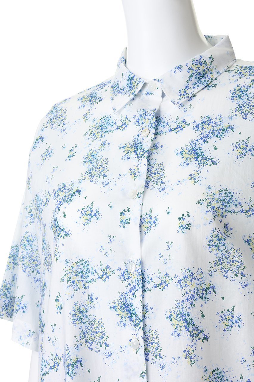 【ミズイロ インド/mizuiro ind】のflower print half slv shirt シャツ 大人の最旬トレンドファッション＆コーディネート founy(ファウニー) 　ファッション　Fashion　レディースファッション　Fashion for Women　トップス・カットソー　Cut & Sew Tops　シャツ・ブラウス・オフィスカジュアル　Elegant Blouses & Button-Ups　ショート　Short, Short Length　スリーブ　Sleeve, Long Sleeve / Short Sleeve　デニム　Denim, Jeans Material　フラワー　Flower, Floral　プリント　Print, Printed Pattern　ボトム　Bottoms, Lower Wear　新作・新入荷　New Arrivals / New In　other-5|ID: prp329100004993000 ipo3291000000037394962
