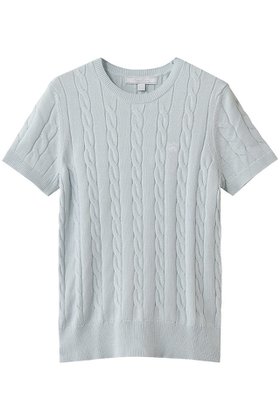 【ブルックス ブラザーズ/Brooks Brothers】のスーピマコットン GFロゴ ケーブル ショートスリーブセーター 大人の最旬トレンドファッション＆コーディネート founy(ファウニー) ファッション Fashion レディースファッション Fashion for Women トップス・カットソー Cut & Sew Tops ニット Knit Tops & Sweaters カジュアルプルオーバー・ニットトップス Pullovers & Knit Tops / Casual Pullovers なめらか Smooth, Silky Texture クラシカル Classical, Vintage-Inspired シンプル Simple, Minimal セーター Sweater, Knitwear ワンポイント One Point, Statement Accent エレガント 上品 Elegant 半袖 Short Sleeve, Half Sleeve 新作・新入荷 New Arrivals / New In |ID:prp329100004993031