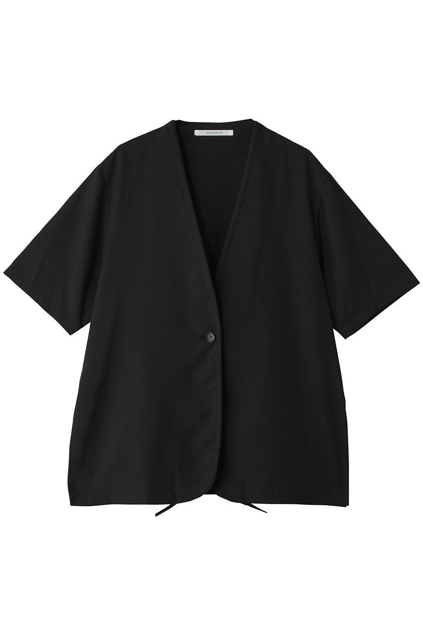 【ミディウミソリッド/MIDIUMISOLID】のno collar drawstring shirt シャツ 大人の最旬トレンドファッション＆コーディネート founy(ファウニー) 　ファッション　Fashion　レディースファッション　Fashion for Women　トップス・カットソー　Cut & Sew Tops　シャツ・ブラウス・オフィスカジュアル　Elegant Blouses & Button-Ups　ショート　Short, Short Length　スリーブ　Sleeve, Long Sleeve / Short Sleeve　ドローストリング　Drawstring, Pull Cord　エレガント 上品　Elegant　新作・新入荷　New Arrivals / New In　 other-1|ID: prp329100004993044 ipo3291000000037395299
