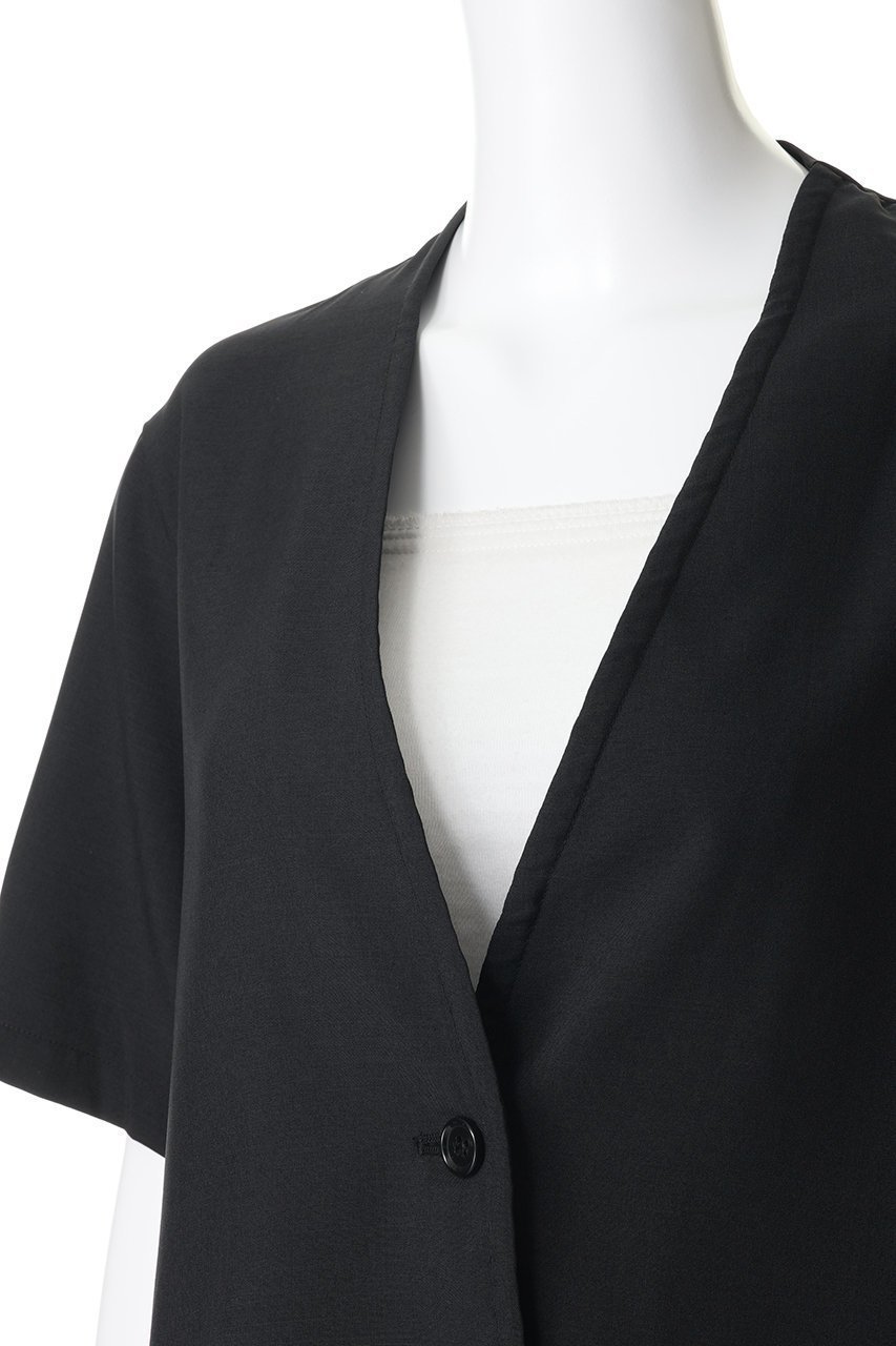 【ミディウミソリッド/MIDIUMISOLID】のno collar drawstring shirt シャツ 大人の最旬トレンドファッション＆コーディネート founy(ファウニー) 　ファッション　Fashion　レディースファッション　Fashion for Women　トップス・カットソー　Cut & Sew Tops　シャツ・ブラウス・オフィスカジュアル　Elegant Blouses & Button-Ups　ショート　Short, Short Length　スリーブ　Sleeve, Long Sleeve / Short Sleeve　ドローストリング　Drawstring, Pull Cord　エレガント 上品　Elegant　新作・新入荷　New Arrivals / New In　other-5|ID: prp329100004993044 ipo3291000000037395305