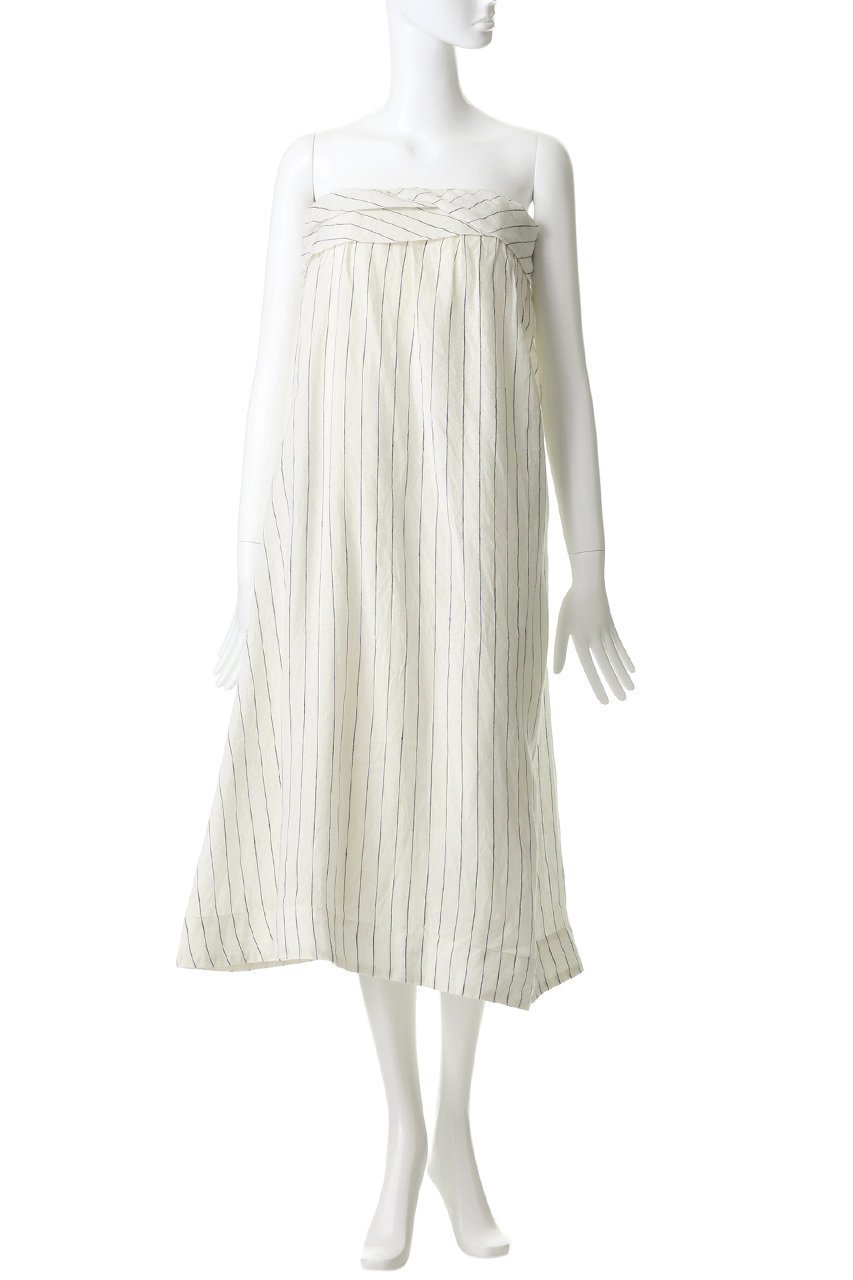 【マーレット/MERLETTE】のMOGRA STRIPE リネンストライプ ベアトップロングドレス 大人の最旬トレンドファッション＆コーディネート founy(ファウニー) 　ファッション　Fashion　レディースファッション　Fashion for Women　ワンピース　Dresses　フォーマル・パーティードレス・結婚式用ドレス　Elegant & Casual Dresses　チュニック　Tunic Tops & Dresses　シャーリング　Shirring, Ruched　ストライプ　Stripe, Striped Pattern　チュニック　Tunic, Long Top　ドレス　Dress, One-Piece　フィット　Fit, Slim Fit　リネン　Linen, Linen Fabric　ロング　Long, Long-Length　夏　Summer　新作・新入荷　New Arrivals / New In　other-2|ID: prp329100004993051 ipo3291000000037395359