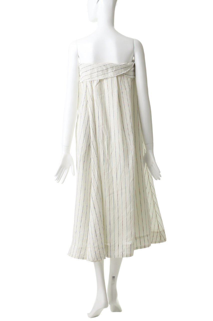 【マーレット/MERLETTE】のMOGRA STRIPE リネンストライプ ベアトップロングドレス 大人の最旬トレンドファッション＆コーディネート founy(ファウニー) 　ファッション　Fashion　レディースファッション　Fashion for Women　ワンピース　Dresses　フォーマル・パーティードレス・結婚式用ドレス　Elegant & Casual Dresses　チュニック　Tunic Tops & Dresses　シャーリング　Shirring, Ruched　ストライプ　Stripe, Striped Pattern　チュニック　Tunic, Long Top　ドレス　Dress, One-Piece　フィット　Fit, Slim Fit　リネン　Linen, Linen Fabric　ロング　Long, Long-Length　夏　Summer　新作・新入荷　New Arrivals / New In　other-4|ID: prp329100004993051 ipo3291000000037395361