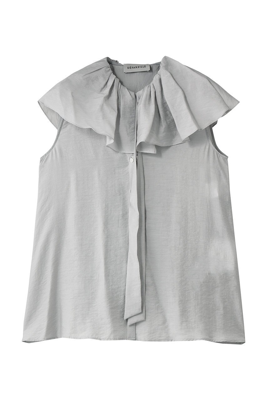 【デパリエ/DEPAREILLE】のシアーシルクラッフルスリーブレスブラウス インテリア・キッズ・メンズ・レディースファッション・服の通販 founy(ファウニー) ファッション Fashion レディースファッション Fashion for Women トップス・カットソー Cut & Sew Tops キャミソール&ノースリーブ Camisoles & Sleeveless Tops シャツ・ブラウス・オフィスカジュアル Elegant Blouses & Button-Ups ノースリーブ Sleeveless, No-Sleeve エレガント 上品 Elegant 新作・新入荷 New Arrivals / New In ライトグレー|ID: prp329100004993059 ipo3291000000037395422