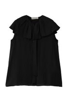 【デパリエ/DEPAREILLE】のシアーシルクラッフルスリーブレスブラウス ブラック|ID: prp329100004993059 ipo3291000000037395423