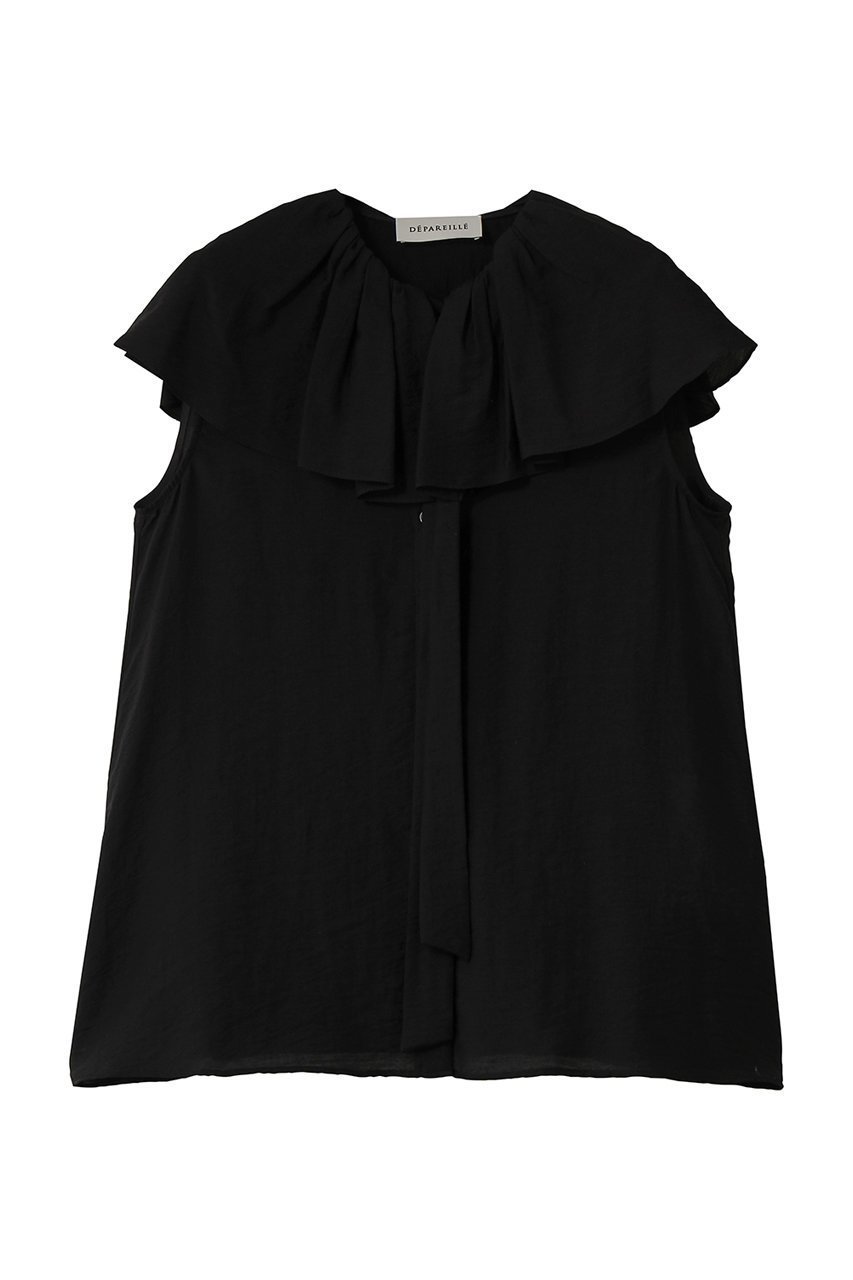【デパリエ/DEPAREILLE】のシアーシルクラッフルスリーブレスブラウス インテリア・キッズ・メンズ・レディースファッション・服の通販 founy(ファウニー) ファッション Fashion レディースファッション Fashion for Women トップス・カットソー Cut & Sew Tops キャミソール&ノースリーブ Camisoles & Sleeveless Tops シャツ・ブラウス・オフィスカジュアル Elegant Blouses & Button-Ups ノースリーブ Sleeveless, No-Sleeve エレガント 上品 Elegant 新作・新入荷 New Arrivals / New In ブラック|ID: prp329100004993059 ipo3291000000037395423