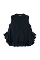 【デパリエ/DEPAREILLE】のコットンラッフルヘムスリーブレスブラウス ネイビー|ID: prp329100004993060 ipo3291000000037395432