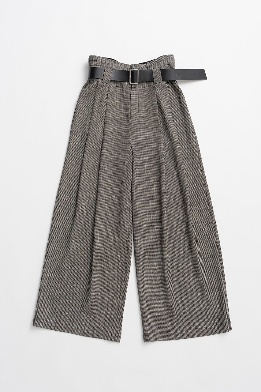【プランク プロジェクト/PRANK PROJECT】のダブルベルトタックワイドパンツ / Double Belt Tuck Wide Pants インテリア・キッズ・メンズ・レディースファッション・服の通販 founy(ファウニー) 　ファッション　Fashion　レディースファッション　Fashion for Women　パンツ　Pants & Trousers　ベルト&ウエストマーク　Belts & Waist Accessories　ストライプ　Stripe, Striped Pattern　ストレート　Straight, Straight Cut　ネップ　Nepp, Slub Yarn　バランス　Balance, Style Balance　メッシュ　Mesh, Net Fabric　メランジ　Melange, Mixed Yarn　リネン　Linen, Linen Fabric　ループ　Loop, Loop Knit　ワイド　Wide, Wide Fit　おすすめ　Recommended / Our Picks　夏　Summer　新作・新入荷　New Arrivals / New In　BLK(ブラック)|ID: prp329100004993066 ipo3291000000037395477