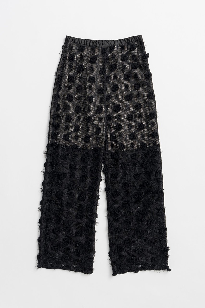 【プランク プロジェクト/PRANK PROJECT】のフラワーメッシュパンツ / Flower Mesh Pants インテリア・キッズ・メンズ・レディースファッション・服の通販 founy(ファウニー) 　ファッション　Fashion　レディースファッション　Fashion for Women　パンツ　Pants & Trousers　シンプル　Simple, Minimal　ストレート　Straight, Straight Cut　フラワー　Flower, Floral　フリンジ　Fringe, Tassel　ボトム　Bottoms, Lower Wear　メッシュ　Mesh, Net Fabric　リラックス　Relax, Relaxed Fit　夏　Summer　新作・新入荷　New Arrivals / New In　BLK(ブラック)|ID: prp329100004993067 ipo3291000000037395483