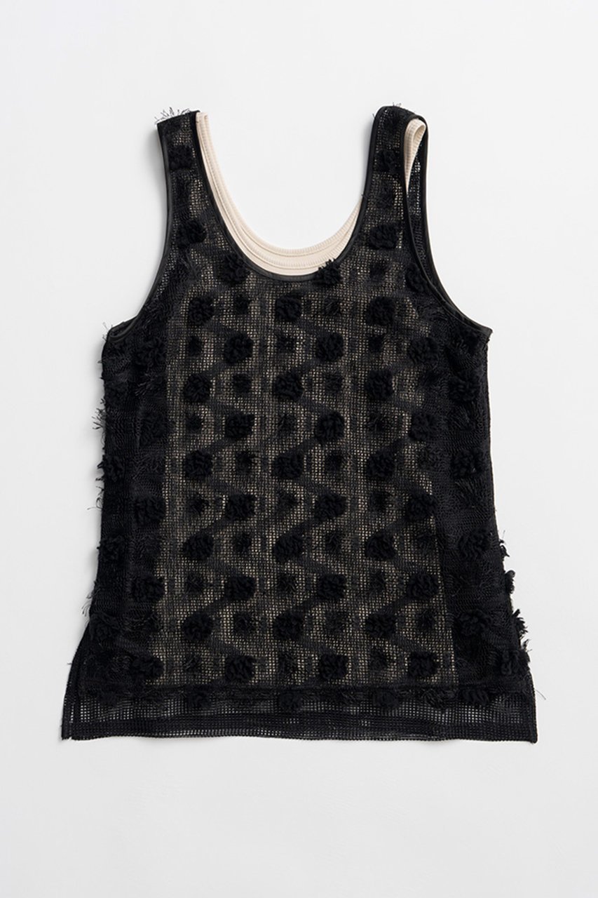 【プランク プロジェクト/PRANK PROJECT】のフラワーメッシュレイヤータンク / Flower Mesh Layer Tank 大人の最旬トレンドファッション&コーディネート founy(ファウニー) ファッション Fashion レディースファッション Fashion for Women トップス・カットソー Cut & Sew Tops キャミソール&ノースリーブ Camisoles & Sleeveless Tops シャツ・ブラウス・オフィスカジュアル Elegant Blouses & Button-Ups ロングTシャツ・Tシャツ Longline T-Shirts & Tees カットソー・ベーシックTシャツ Cut-and-Sewn Tops / Stretch Tees & Basics おすすめ Recommended / Our Picks インナー Innerwear キャミソール Camisole, Spaghetti Strap Top シンプル Simple, Minimal セットアップ Set-Up, Coordinated Outfit タンク Tank Top, Sleeveless Top バランス Balance, Style Balance 新作・新入荷 New Arrivals / New In other-1|ID: prp329100004993071 ipo3291000000037395517