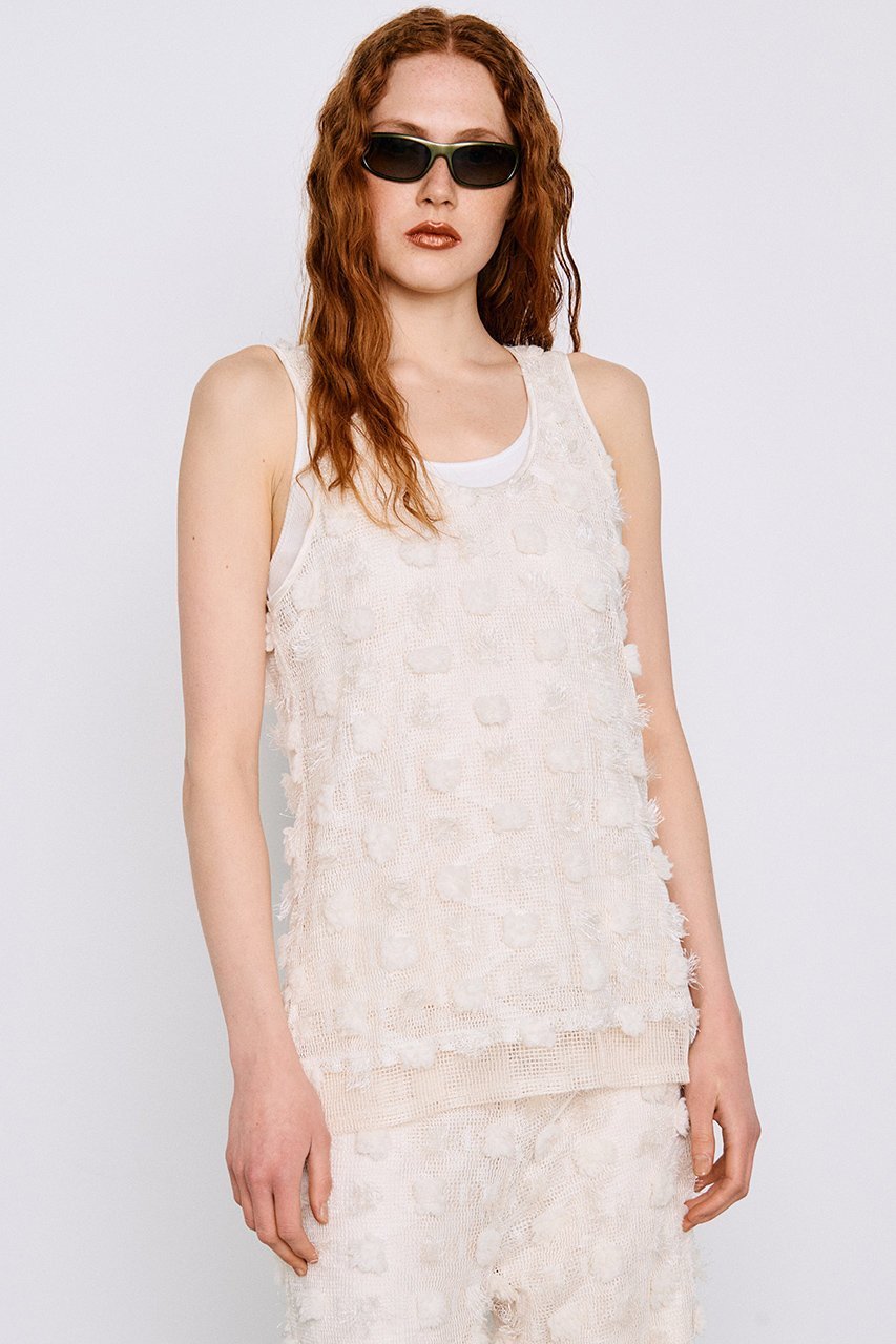 【プランク プロジェクト/PRANK PROJECT】のフラワーメッシュレイヤータンク / Flower Mesh Layer Tank 大人の最旬トレンドファッション&コーディネート founy(ファウニー) ファッション Fashion レディースファッション Fashion for Women トップス・カットソー Cut & Sew Tops キャミソール&ノースリーブ Camisoles & Sleeveless Tops シャツ・ブラウス・オフィスカジュアル Elegant Blouses & Button-Ups ロングTシャツ・Tシャツ Longline T-Shirts & Tees カットソー・ベーシックTシャツ Cut-and-Sewn Tops / Stretch Tees & Basics おすすめ Recommended / Our Picks インナー Innerwear キャミソール Camisole, Spaghetti Strap Top シンプル Simple, Minimal セットアップ Set-Up, Coordinated Outfit タンク Tank Top, Sleeveless Top バランス Balance, Style Balance 新作・新入荷 New Arrivals / New In other-6|ID: prp329100004993071 ipo3291000000037395524