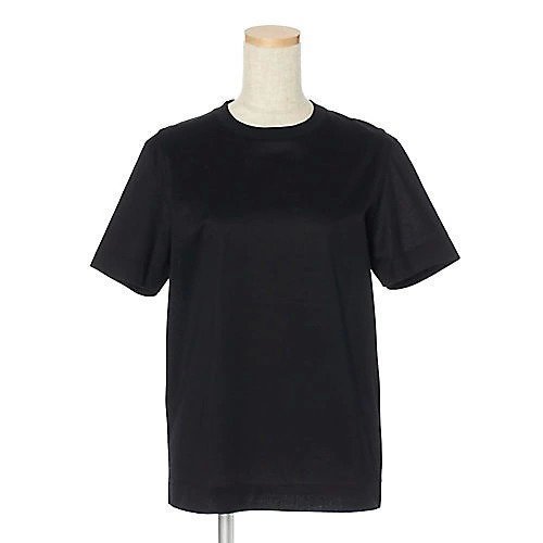 【スローン/SLOANE】のコットンTシャツ インテリア・キッズ・メンズ・レディースファッション・服の通販 founy(ファニー) 　ファッション　Fashion　レディースファッション　Fashion for Women　トップス・カットソー　Cut & Sew Tops　シャツ・ブラウス・オフィスカジュアル　Elegant Blouses & Button-Ups　ロングTシャツ・Tシャツ　Longline T-Shirts & Tees　バランス　Balance, Style Balance　エレガント 上品　Elegant　洗える　Machine Washable　ブラック2|ID: prp329100000028019 ipo3291000000036695257