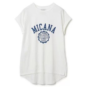 【マイカーナ/MICANA】の【AMERICANA】 【MICA&DEAL】カレッジロゴTシャツ 人気、トレンドファッション・服の通販 founy(ファニー) ファッション Fashion レディースファッション WOMEN トップス・カットソー Tops/Tshirt シャツ/ブラウス Shirts/Blouses ロング / Tシャツ T-Shirts スリット Slit 洗える Washable |ID:prp329100000030917