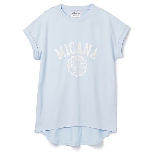 【マイカーナ/MICANA】の【AMERICANA】 【MICA&DEAL】カレッジロゴTシャツ インテリア・キッズ・メンズ・レディースファッション・服の通販 founy(ファニー) ファッション Fashion レディースファッション Fashion for Women トップス・カットソー Cut & Sew Tops シャツ・ブラウス・オフィスカジュアル Elegant Blouses & Button-Ups ロングTシャツ・Tシャツ Longline T-Shirts & Tees スリット Slit, Slit Detail 洗える Machine Washable LT SAX|ID: prp329100000030917 ipo3291000000035414350