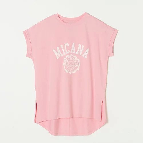 【マイカーナ/MICANA】の【AMERICANA】 【MICA&DEAL】カレッジロゴTシャツ インテリア・キッズ・メンズ・レディースファッション・服の通販 founy(ファニー) ファッション Fashion レディースファッション Fashion for Women トップス・カットソー Cut & Sew Tops シャツ・ブラウス・オフィスカジュアル Elegant Blouses & Button-Ups ロングTシャツ・Tシャツ Longline T-Shirts & Tees スリット Slit, Slit Detail 洗える Machine Washable ピンク/ホワイト|ID: prp329100000030917 ipo3291000000035414355
