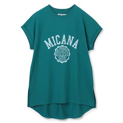 【マイカーナ/MICANA】の【AMERICANA】 【MICA&DEAL】カレッジロゴTシャツ インテリア・キッズ・メンズ・レディースファッション・服の通販 founy(ファニー) ファッション Fashion レディースファッション Fashion for Women トップス・カットソー Cut & Sew Tops シャツ・ブラウス・オフィスカジュアル Elegant Blouses & Button-Ups ロングTシャツ・Tシャツ Longline T-Shirts & Tees スリット Slit, Slit Detail 洗える Machine Washable グリーン|ID: prp329100000030917 ipo3291000000035414357