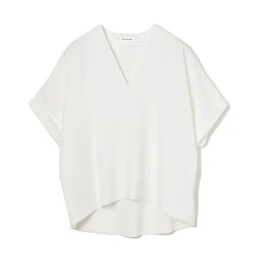 【イーバイエクラ/E by eclat】の【とろみ】Vネックブラウス インテリア・キッズ・メンズ・レディースファッション・服の通販 founy(ファニー) 　ファッション　Fashion　レディースファッション　Fashion for Women　トップス・カットソー　Cut & Sew Tops　シャツ・ブラウス・オフィスカジュアル　Elegant Blouses & Button-Ups　Vネックトップス　V-Neck Tops / V-Cut Neckline Shirts　とろみ　Fluid, Flowy Fabric　ドレープ　Drape, Draping Fabric　ドロップ　Drop Shoulder, Dropped Style　ワイド　Wide, Wide Fit　洗える　Machine Washable　ホワイト|ID: prp329100000032055 ipo3291000000037038810