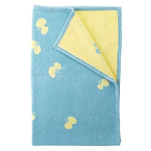 【クリッパン/KLIPPAN / GOODS】の【mina perhonen】シュニールコットン ハーフブランケット CHOUCHO インテリア・キッズ・メンズ・レディースファッション・服の通販 founy(ファニー) オーガニック Organic Cotton シンプル Simple, Minimal ハーフ Half, Half-Length ブランケット Blanket, Throw Blanket リバーシブル Reversible, Two-Sided ブルー/イエロー|ID: prp329100000098627 ipo3291000000034725019