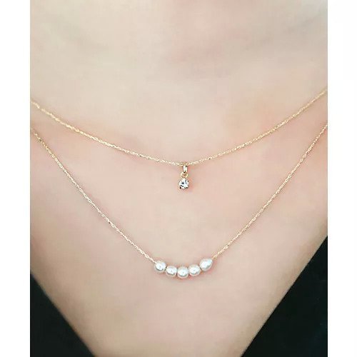 【コレカラ/collecala】の小粒パールとストーンの2連ネックレス 人気、トレンドファッション・服の通販 founy(ファニー) 　ファッション　Fashion　レディースファッション　Fashion for Women　ジュエリー　Jewelry　ネックレス　Necklaces & Pendants　イヤリング　Earrings　ストーン　Stone, Gem-Like　ドレス　Dress, One-Piece　ネックレス　Necklace, Pendant Necklace　パール　Pearl, Pearl Accent　エレガント 上品　Elegant　other-3|ID: prp329100000174435 ipo3291000000032573600