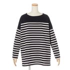 【トゥエルブクローゼット/12closet】の【洗える】切替えボーダーチュニック 黒×アイボリー|ID: prp329100001194139 ipo3291000000036292515