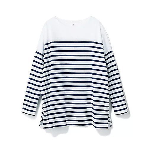 【トゥエルブクローゼット/12closet】の【洗える】切替えボーダーチュニック 人気、トレンドファッション・服の通販 founy(ファニー) 　ファッション　Fashion　レディースファッション　Fashion for Women　トップス・カットソー　Cut & Sew Tops　コラボ　Collaboration, Collab　スリット　Slit, Slit Detail　チュニック　Tunic, Long Top　ベーシック　Basic, Essential　ボーダー　Border, Stripe　洗える　Machine Washable　秋　Autumn　other-2|ID: prp329100001194139 ipo3291000000036824905