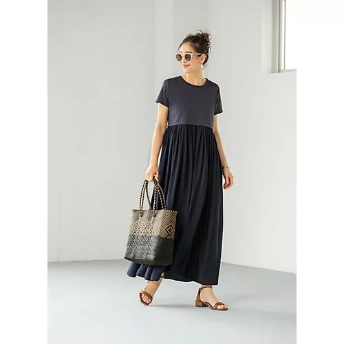 【スタイルデリ/STYLE DELI】の【重ね着対応】ドッキングギャザーワンピース 人気、トレンドファッション・服の通販 founy(ファニー) 　ファッション　Fashion　レディースファッション　WOMEN　ワンピース　Dress　くるぶし　Ankle　カットソー　Cut And Sew　ギャザー　Gather　サテン　Satin　サマー　Summer　シンプル　Simple　ジャケット　Jacket　スニーカー　Sneakers　トレンド　Trend　ドッキング　Docking　ドレープ　Drape　バランス　Balance　パーカー　Hoodie　プリーツ　Pleats　ベスト　Vest　ポケット　Pocket　半袖　Short Sleeve　ロング　Long　other-2|ID: prp329100001524747 ipo3291000000031258355