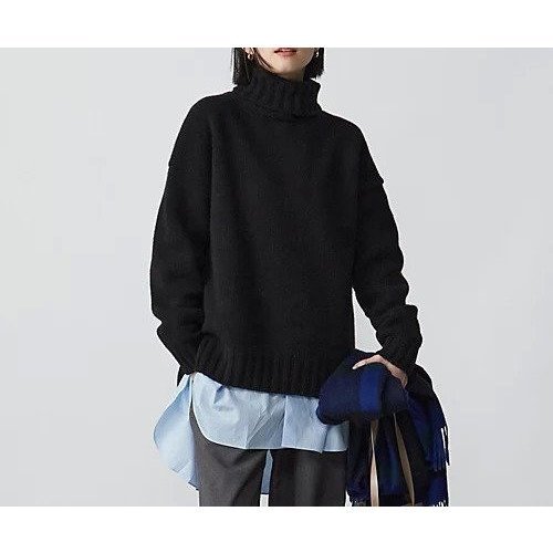 【スローン/SLOANE】のジーロンラムズ カシミヤ ドロップショルダー インテリア・キッズ・メンズ・レディースファッション・服の通販 founy(ファニー) 　ファッション　Fashion　レディースファッション　Fashion for Women　ショルダー　Shoulder, Shoulder Strap　スリット　Slit, Slit Detail　タートルネック　Turtleneck, High Neck　ドロップ　Drop Shoulder, Dropped Style　フィット　Fit, Slim Fit　フォルム　Silhouette, Form　ベーシック　Basic, Essential　人気　Popular, Best Seller　別注　Limited Edition, Custom Order　ブラック|ID: prp329100001594060 ipo3291000000035576948