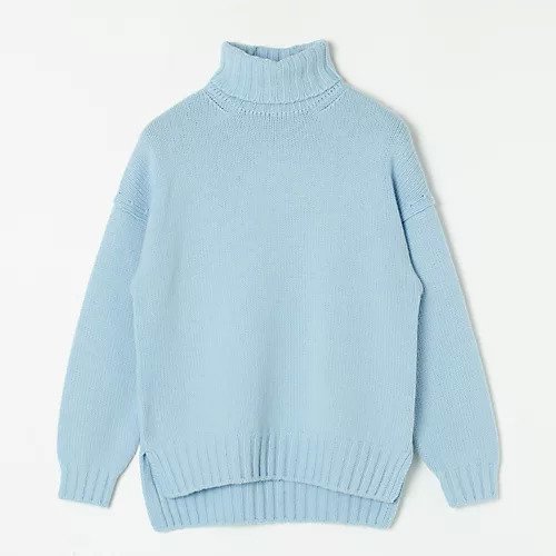 【スローン/SLOANE】のジーロンラムズ カシミヤ ドロップショルダー インテリア・キッズ・メンズ・レディースファッション・服の通販 founy(ファウニー) 　ファッション　Fashion　レディースファッション　Fashion for Women　ショルダー　Shoulder, Shoulder Strap　スリット　Slit, Slit Detail　タートルネック　Turtleneck, High Neck　ドロップ　Drop Shoulder, Dropped Style　フィット　Fit, Slim Fit　フォルム　Silhouette, Form　ベーシック　Basic, Essential　人気　Popular, Best Seller　別注　Limited Edition, Custom Order　【別注】ライトブルー|ID: prp329100001594060 ipo3291000000037253646