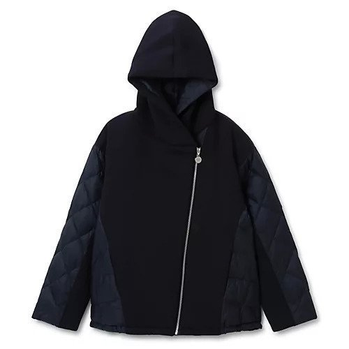 【マルシャル テル/MARECHAL TERRE】のダウンパーカー インテリア・キッズ・メンズ・レディースファッション・服の通販 founy(ファニー) 　ファッション　Fashion　レディースファッション　WOMEN　トップス・カットソー　Tops/Tshirt　パーカ　Sweats　エレガント 上品　Elegant　カットソー　Cut And Sew　クール　Cool　コンビ　Combination　軽量　Lightweight　ダウン　Down　チャーム　Charm　人気　Popularity　バランス　Balance　パーカー　Hoodie　フォルム　Form　フロント　Front　ブルゾン　Blouson　ライダース　Riders　おすすめ　Recommend　ネイビー&#215;ネイビー|ID: prp329100001786458 ipo3291000000028426007