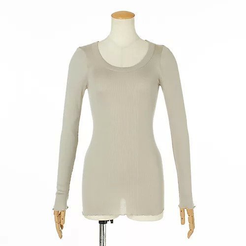 【ドレスハーセルフ/DRESS HERSELF】のシルクリブカットソー ロングスリーブ インテリア・キッズ・メンズ・レディースファッション・服の通販 founy(ファニー) 　ファッション　Fashion　レディースファッション　Fashion for Women　トップス・カットソー　Cut & Sew Tops　カットソー・ベーシックTシャツ　Cut-and-Sewn Tops / Stretch Tees & Basics　なめらか　Smooth, Silky Texture　インナー　Innerwear　カットソー　Cut and Sewn Top　シルク　Silk, 100% Silk　スリーブ　Sleeve, Long Sleeve / Short Sleeve　フィット　Fit, Slim Fit　フェミニン　Feminine, Girly　ラグジュアリー　Luxury, Elegant　ロング　Long, Long-Length　冬　Winter / This Winter　夏　Summer　洗える　Machine Washable　長袖　Long Sleeve, Full Sleeve　サンドベージュ|ID: prp329100002098202 ipo3291000000035652583