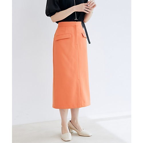 【ビス/VIS】の【EASY CARE】フロントスリットタイトスカート インテリア・キッズ・メンズ・レディースファッション・服の通販 founy(ファニー) 　ファッション　Fashion　レディースファッション　WOMEN　スカート　Skirt　オレンジ　Orange　タイトスカート　Tight Skirt　フリル　Frills　ベーシック　Basic　ポケット　Pocket　羽織　Haori　おすすめ　Recommend　夏　Summer　ビジネス 仕事 通勤　Business　オレンジ|ID: prp329100002351084 ipo3291000000022980458