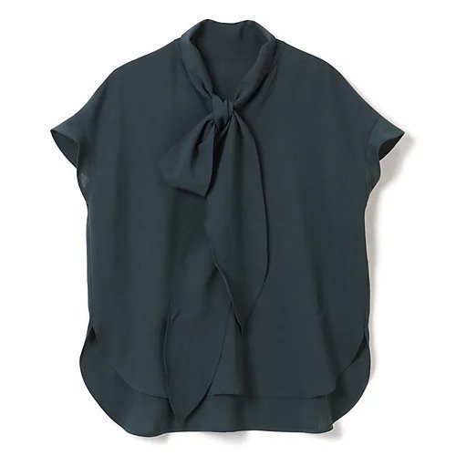 【エムセブンデイズ/M7days】のさらふわボウタイブラウス インテリア・キッズ・メンズ・レディースファッション・服の通販 founy(ファニー) 　ファッション　Fashion　レディースファッション　Fashion for Women　トップス・カットソー　Cut & Sew Tops　シャツ・ブラウス・オフィスカジュアル　Elegant Blouses & Button-Ups　エレガント 上品　Elegant　ヴィンテージ　Vintage Style　洗える　Machine Washable　シアー　Sheer, See-Through　スリーブ　Sleeve, Long Sleeve / Short Sleeve　ドレープ　Drape, Draping Fabric　人気　Popular, Best Seller　ハイネック　High Neck, Mock Neck　バランス　Balance, Style Balance　フリル　Frill, Ruffle　フレンチ　French, French Style　フロント　Front, Front Design　ラウンド　Round, Round Neck　リボン　Ribbon, Bow　夏　Summer　ネイビーブルー|ID: prp329100002364516 ipo3291000000035912429