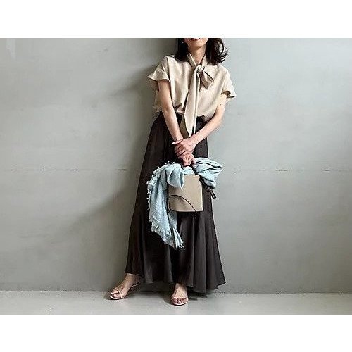 【エムセブンデイズ/M7days】のさらふわボウタイブラウス 人気、トレンドファッション・服の通販 founy(ファニー) 　ファッション　Fashion　レディースファッション　Fashion for Women　トップス・カットソー　Cut & Sew Tops　シャツ・ブラウス・オフィスカジュアル　Elegant Blouses & Button-Ups　エレガント 上品　Elegant　ヴィンテージ　Vintage Style　洗える　Machine Washable　シアー　Sheer, See-Through　スリーブ　Sleeve, Long Sleeve / Short Sleeve　ドレープ　Drape, Draping Fabric　人気　Popular, Best Seller　ハイネック　High Neck, Mock Neck　バランス　Balance, Style Balance　フリル　Frill, Ruffle　フレンチ　French, French Style　フロント　Front, Front Design　ラウンド　Round, Round Neck　リボン　Ribbon, Bow　夏　Summer　other-2|ID: prp329100002364516 ipo3291000000035912438