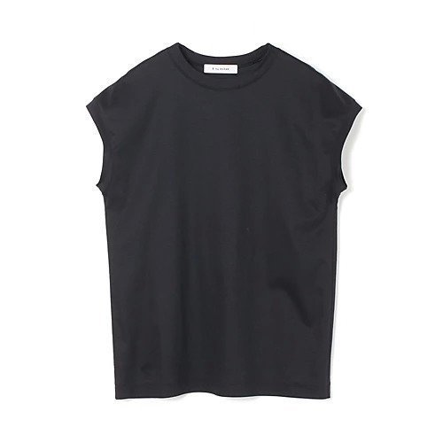 【イーバイエクラ/E by eclat】のフレンチスリーブTシャツ インテリア・キッズ・メンズ・レディースファッション・服の通販 founy(ファニー) 　ファッション　Fashion　レディースファッション　Fashion for Women　トップス・カットソー　Cut & Sew Tops　シャツ・ブラウス・オフィスカジュアル　Elegant Blouses & Button-Ups　ロングTシャツ・Tシャツ　Longline T-Shirts & Tees　スリーブ　Sleeve, Long Sleeve / Short Sleeve　フェミニン　Feminine, Girly　フレンチ　French, French Style　半袖　Short Sleeve, Half Sleeve　洗える　Machine Washable　ブラック|ID: prp329100002364576 ipo3291000000031819312