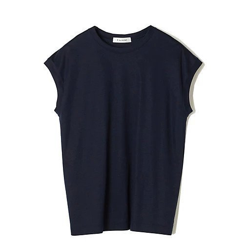 【イーバイエクラ/E by eclat】のフレンチスリーブTシャツ インテリア・キッズ・メンズ・レディースファッション・服の通販 founy(ファニー) 　ファッション　Fashion　レディースファッション　Fashion for Women　トップス・カットソー　Cut & Sew Tops　シャツ・ブラウス・オフィスカジュアル　Elegant Blouses & Button-Ups　ロングTシャツ・Tシャツ　Longline T-Shirts & Tees　スリーブ　Sleeve, Long Sleeve / Short Sleeve　フェミニン　Feminine, Girly　フレンチ　French, French Style　半袖　Short Sleeve, Half Sleeve　洗える　Machine Washable　ネイビー2|ID: prp329100002364576 ipo3291000000031819315