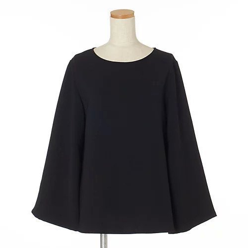 【エクラ/eclat】のスリットスリーブブラウス インテリア・キッズ・メンズ・レディースファッション・服の通販 founy(ファニー) 　ファッション　Fashion　レディースファッション　Fashion for Women　トップス・カットソー　Cut & Sew Tops　シャツ・ブラウス・オフィスカジュアル　Elegant Blouses & Button-Ups　スリット　Slit, Slit Detail　バランス　Balance, Style Balance　別注　Limited Edition, Custom Order　洗える　Machine Washable　ブラック|ID: prp329100002424128 ipo3291000000035652430