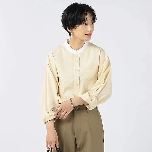 【ジェーンスミス/JANE SMITH】のFINX COTTON BROAD FINX BANDED COLLAR SHIRT 人気、トレンドファッション・服の通販 founy(ファニー) 　ファッション　Fashion　レディースファッション　Fashion for Women　トップス・カットソー　Cut & Sew Tops　シャツ・ブラウス・オフィスカジュアル　Elegant Blouses & Button-Ups　クラシック　Classic, Timeless Style　シルク　Silk, 100% Silk　フロント　Front, Front Design　ブロード　Broadcloth, Fine Cotton　洗える　Machine Washable　other-2|ID: prp329100002535935 ipo3291000000035415389
