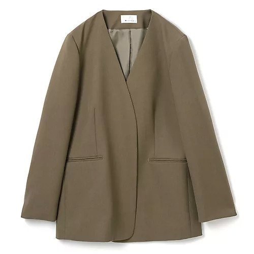 【エムセブンデイズ/M7days】のノーカラージャケット インテリア・キッズ・メンズ・レディースファッション・服の通販 founy(ファニー) 　ファッション　Fashion　レディースファッション　WOMEN　アウター　Coat Outerwear　ジャケット　Jackets　ノーカラージャケット　No Collar Leather Jackets　ジャケット　Jacket　エレガント 上品　Elegant　定番　Standard　洗える　Washable　ライトブラウン|ID: prp329100002671690 ipo3291000000032166001