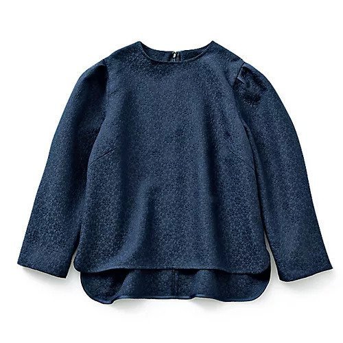 【トゥエルブクローゼット/12closet】の【12classe】【洗える】ジャカードギャザーブラウス インテリア・キッズ・メンズ・レディースファッション・服の通販 founy(ファニー) 　ファッション　Fashion　レディースファッション　WOMEN　トップス・カットソー　Tops/Tshirt　シャツ/ブラウス　Shirts/Blouses　オケージョン　Occasion　ギャザー　Gather　ジャカード　Jacquard　セットアップ　Set Up　デニム　Denim　洗える　Washable　ネイビー|ID: prp329100002749999 ipo3291000000032164341