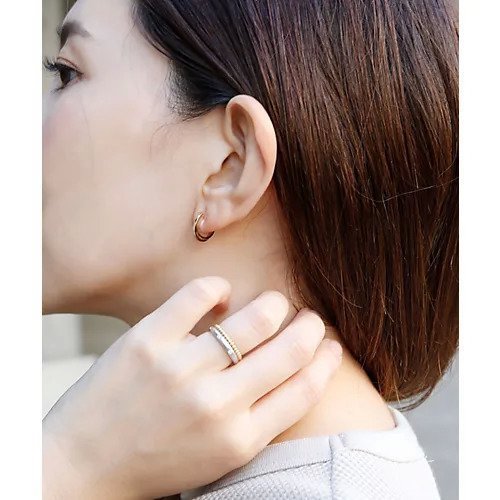 【コレカラ/collecala】のノンホール・2連クロス樹脂フープイヤリング 人気、トレンドファッション・服の通販 founy(ファニー) 　ファッション　Fashion　レディースファッション　Fashion for Women　ジュエリー　Jewelry　ファッションリング　Fashion Rings　イヤリング・フープ・ドロップタイプ　Hoop, Drop & Clip Earrings　イヤリング　Earrings　シンプル　Simple, Minimal　フープ　Hoop, Hoop Earrings　エレガント 上品　Elegant　other-3|ID: prp329100002778066 ipo3291000000031305685