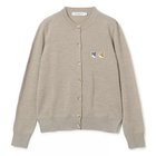 【メゾン キツネ/MAISON KITSUNE】のDOUBLE FOX HEAD PATCH R-NECK CARDIGAN BEIGE MELANGE|ID: prp329100002816497 ipo3291000000027523838