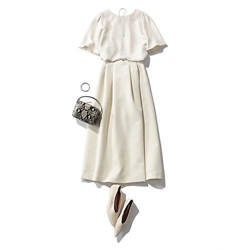 【エムセブンデイズ/M7days】のジャカードタックスカート 人気、トレンドファッション・服の通販 founy(ファニー) 　ファッション　Fashion　レディースファッション　Fashion for Women　スカート　Skirts　シンプル　Simple, Minimal　ジャケット　Jacket, Outerwear　スウェット / スエット　Sweatshirt, Sweatwear　バランス　Balance, Style Balance　パーカー　Hoodie, Parka　フォーマル　Formal, Dressy　洗える　Machine Washable　other-3|ID: prp329100003080896 ipo3291000000034955078