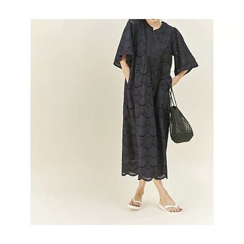 【ヌキテパ/NE QUITTEZ PAS】のCOTTON VOILE DOT HEMLA DRESS 人気、トレンドファッション・服の通販 founy(ファニー) 　ファッション　Fashion　レディースファッション　Fashion for Women　ワンピース　Dresses　フォーマル・パーティードレス・結婚式用ドレス　Elegant & Casual Dresses　インド　Indian Textile　スリット　Slit, Slit Detail　スリーブ　Sleeve, Long Sleeve / Short Sleeve　デコルテ　Décolleté, Neckline　ドット　Polka Dot, Dot Pattern　フレア　Flare, Flared　モチーフ　Motif, Design Theme　レース　Lace, Lace Fabric　人気　Popular, Best Seller　別注　Limited Edition, Custom Order　夏　Summer　定番　Standard, Basic Item　無地　Plain, Solid Color　other-3|ID: prp329100003095479 ipo3291000000032453163