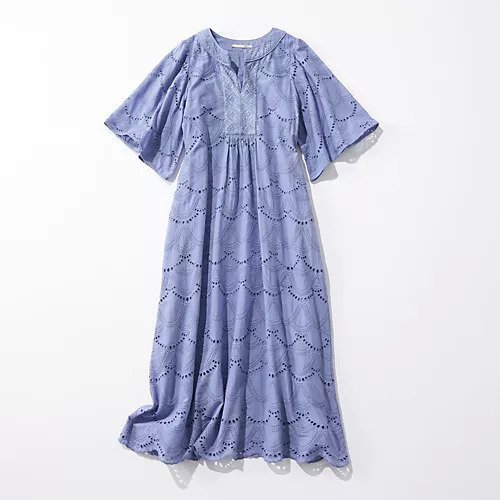 【ヌキテパ/NE QUITTEZ PAS】のCOTTON VOILE DOT HEMLA DRESS 人気、トレンドファッション・服の通販 founy(ファニー) 　ファッション　Fashion　レディースファッション　Fashion for Women　ワンピース　Dresses　フォーマル・パーティードレス・結婚式用ドレス　Elegant & Casual Dresses　インド　Indian Textile　スリット　Slit, Slit Detail　スリーブ　Sleeve, Long Sleeve / Short Sleeve　デコルテ　Décolleté, Neckline　ドット　Polka Dot, Dot Pattern　フレア　Flare, Flared　モチーフ　Motif, Design Theme　レース　Lace, Lace Fabric　人気　Popular, Best Seller　別注　Limited Edition, Custom Order　夏　Summer　定番　Standard, Basic Item　無地　Plain, Solid Color　other-3|ID: prp329100003095479 ipo3291000000034177240