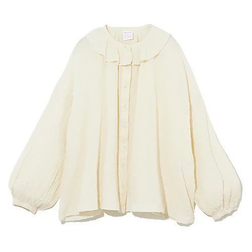 【トゥエルブクローゼット/12closet】の【石上美津江さんコラボ】【洗える】コットンカットボイル衿フリルブラウス インテリア・キッズ・メンズ・レディースファッション・服の通販 founy(ファニー) 　ファッション　Fashion　レディースファッション　WOMEN　トップス・カットソー　Tops/Tshirt　シャツ/ブラウス　Shirts/Blouses　コラボ　Collaboration　ジャカード　Jacquard　ドット　Dot　フリル　Frills　ラッフル　Raffle　ヴィンテージ　Vintage　洗える　Washable　エクリュ|ID: prp329100003138183 ipo3291000000025203942