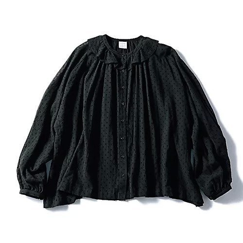 【トゥエルブクローゼット/12closet】の【石上美津江さんコラボ】【洗える】コットンカットボイル衿フリルブラウス 人気、トレンドファッション・服の通販 founy(ファニー) 　ファッション　Fashion　レディースファッション　Fashion for Women　トップス・カットソー　Cut & Sew Tops　シャツ・ブラウス・オフィスカジュアル　Elegant Blouses & Button-Ups　インナー　Innerwear　コラボ　Collaboration, Collab　ジャカード／ジャガード　Jacquard, Woven Pattern　ドット　Polka Dot, Dot Pattern　フリル　Frill, Ruffle　ボックス　Boxy, Box Shape　人気　Popular, Best Seller　春　Spring　洗える　Machine Washable　other-2|ID: prp329100003138183 ipo3291000000031575490
