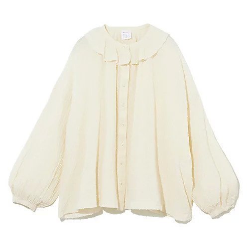 【トゥエルブクローゼット/12closet】の【コラボ】【洗える】コットンカットボイル衿フリルブラウス インテリア・キッズ・メンズ・レディースファッション・服の通販 founy(ファニー) 　ファッション　Fashion　レディースファッション　Fashion for Women　トップス・カットソー　Cut & Sew Tops　シャツ・ブラウス・オフィスカジュアル　Elegant Blouses & Button-Ups　インナー　Innerwear　コラボ　Collaboration, Collab　ジャカード／ジャガード　Jacquard, Woven Pattern　ドット　Polka Dot, Dot Pattern　フリル　Frill, Ruffle　ボックス　Boxy, Box Shape　人気　Popular, Best Seller　春　Spring　洗える　Machine Washable　エクリュ|ID: prp329100003138183 ipo3291000000034766647